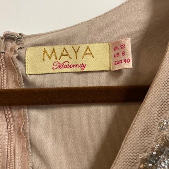 Maternity Sequin A-Line Long Dress for Wedding Size 8 - Picture 4 of 6